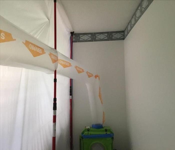 Water damage containment setup by SERVPRO in Delray Beach, FL