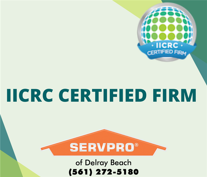a graphic that says IICRC Certified firm and the SERVPRO logo